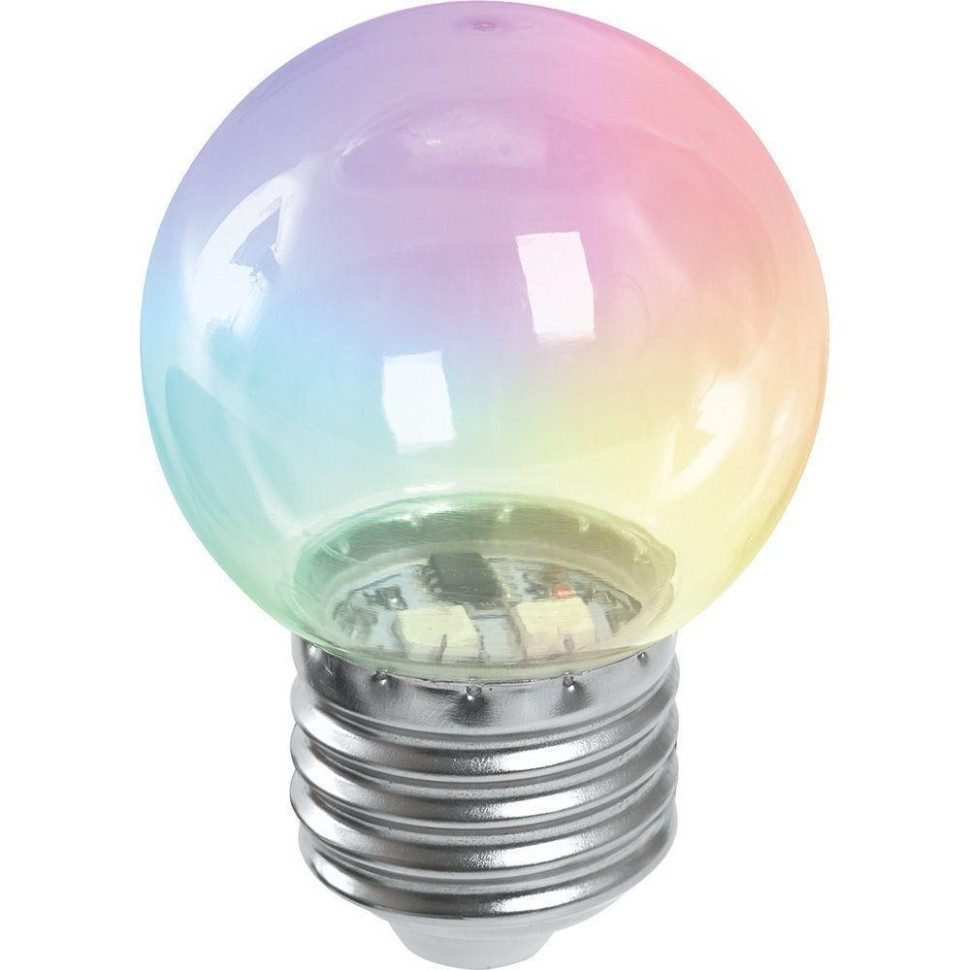 Светодиодная лампа E27, 1W, RGB, G45 для гирлянд белт-лайт CL25, CL50, Feron LB-37 (38132) led 2blr 50cm 10m 240v r белт лайт с лампами красный пр