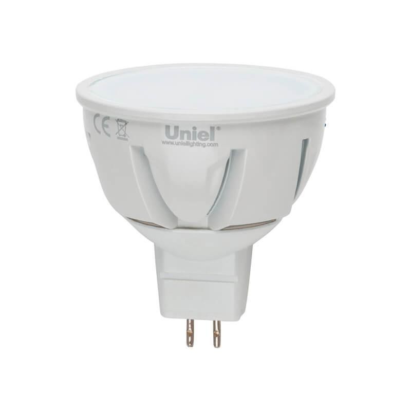 Лампа светодиодная GU5.3 5W 3000K (теплый белый) JCDR Uniel Palazzo LED-JCDR-5W/WW/GU5.3/FR ALP01WH пластик (07912) LED-JCDR-5W/WW/GU5.3/FR ALP01WH пластик - фото 1
