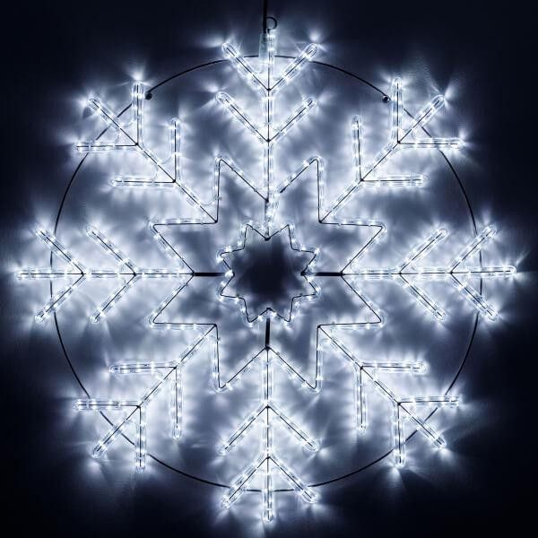 Светодиодная фигура Снежинка холодный свет Ardecoled ARD-Snowflake-M8-950x950-540Led White (34254) светодиодная снежинка rich led теплый белый дюралайт на металлокаркасе 70 см 360 led 220 b rl sfdl70 ww