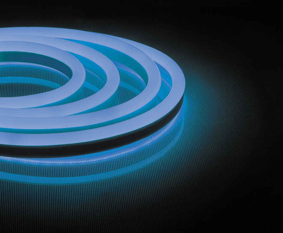 50м. Комплект неоновой ленты синего цвета 2835, 9,6W/m, 220V, 120LED/m, IP67 Feron LS720 (29563) угловой соединитель для светодиодной ленты 220v ls720 ld511 feron