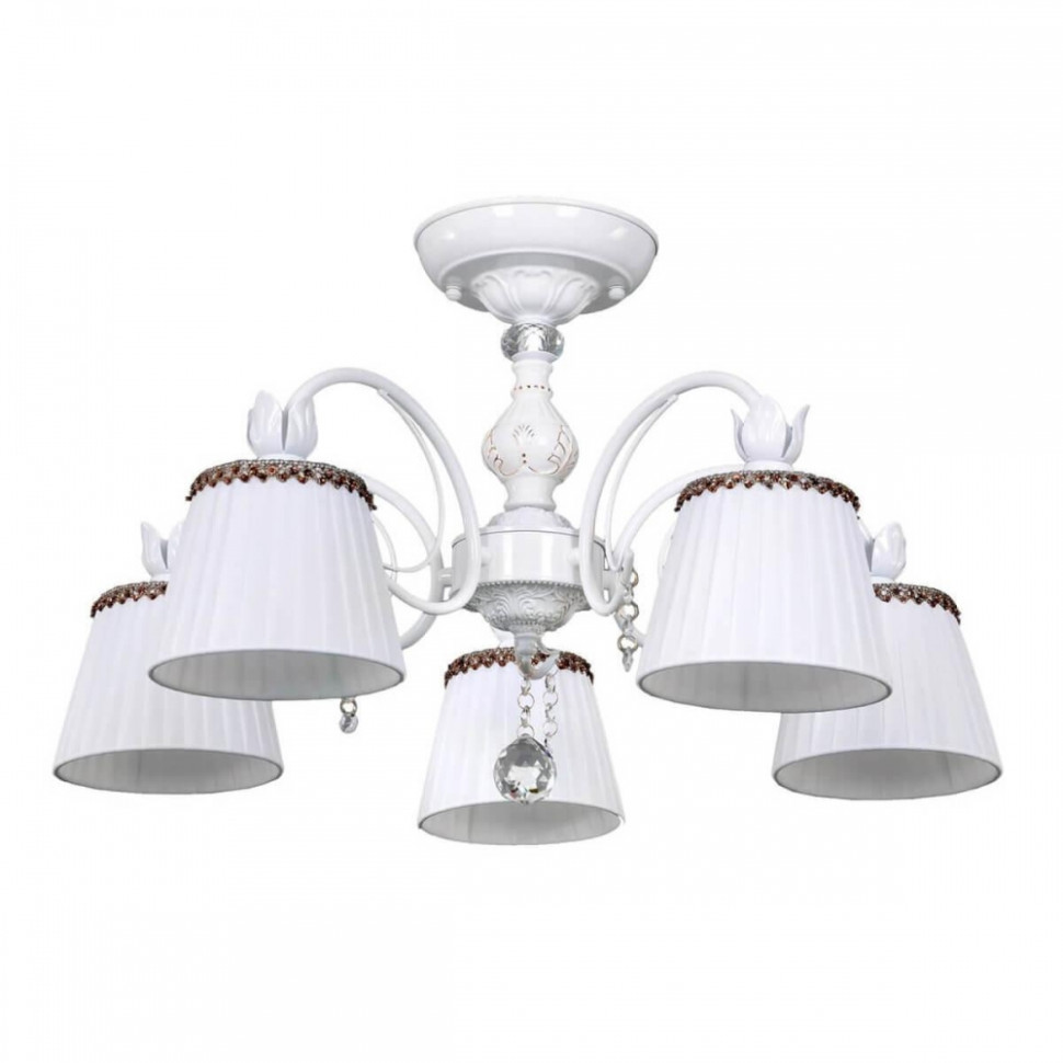 Люстра потолочная со светодиодными лампочками E14, комплект от Lustrof. №36757-656515, цвет белый - фото 1