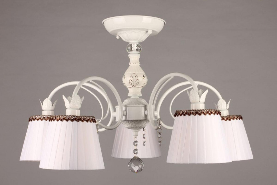 Люстра потолочная со светодиодными лампочками E14, комплект от Lustrof. №36757-656515, цвет белый - фото 3