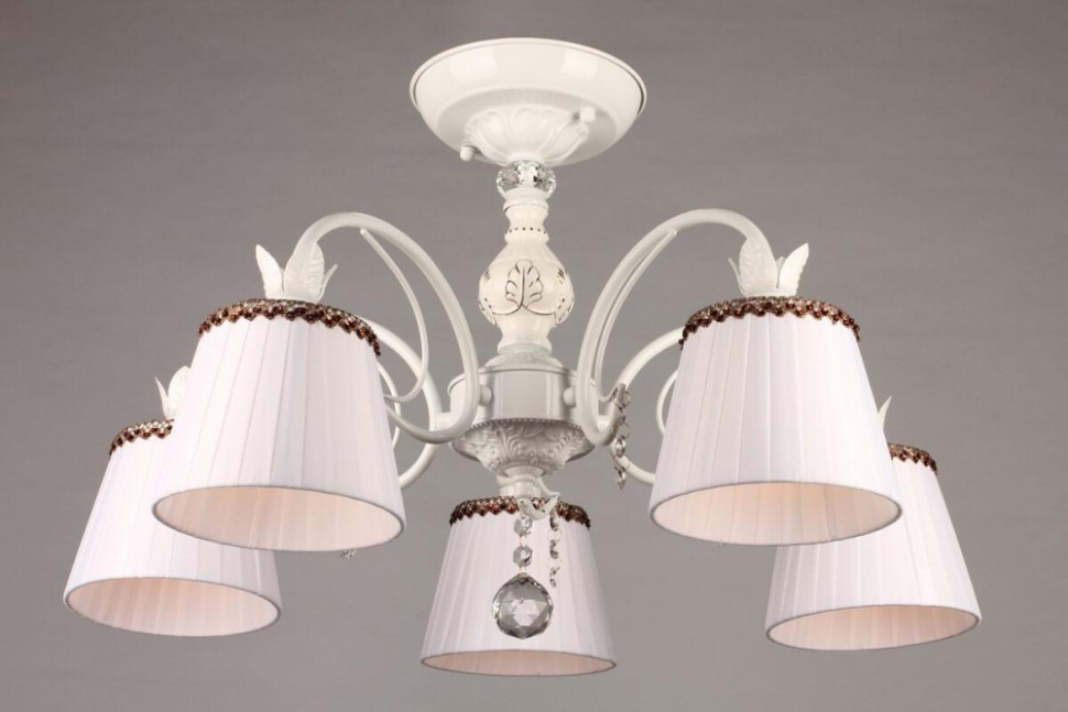 Люстра потолочная со светодиодными лампочками E14, комплект от Lustrof. №36757-656515, цвет белый - фото 4