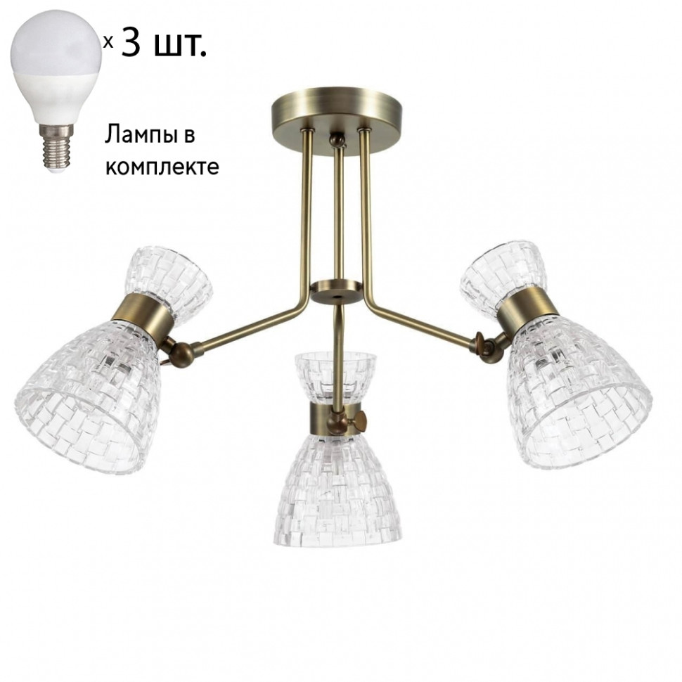 Потолочная люстра с лампочками Lumion Jackie 3704/3C+Lamps E14 P45 потолочная светодиодная люстра lumion rhea 4571 42cl