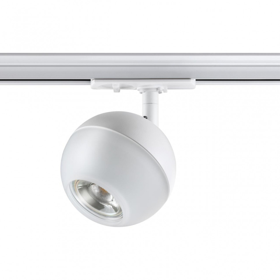 Однофазный светильник для шинопровода с лампочкой Novotech 370824+Lamps, цвет белый 370824+Lamps - фото 2