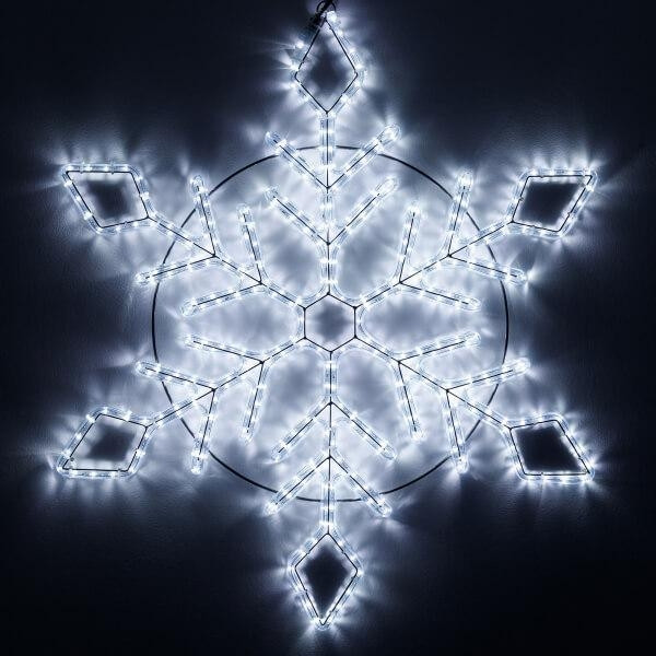Светодиодная фигура Снежинка холодный свет Ardecoled ARD-Snowflake-M9-900x900-360Led White (34256) светодиодная снежинка rich led теплый белый дюралайт на металлокаркасе 70 см 360 led 220 b rl sfdl70 ww
