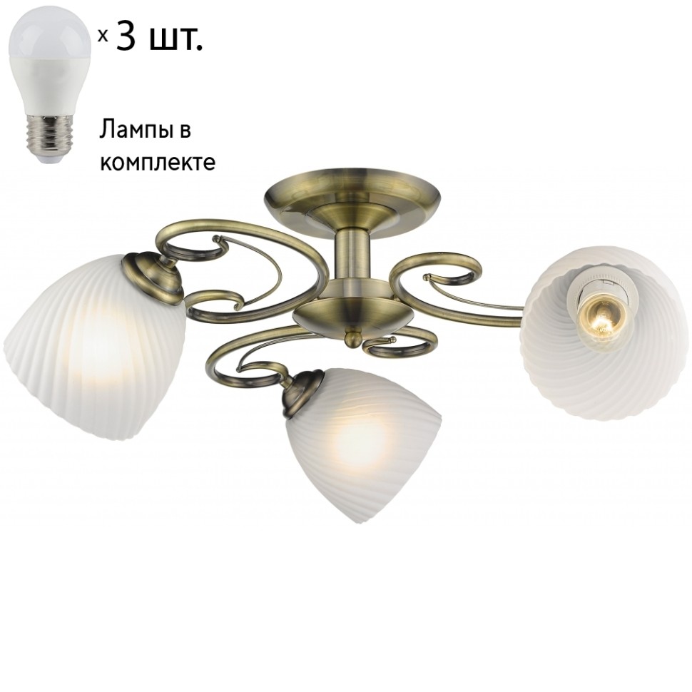 Потолочная люстра с лампочками Velante 726-507-03+Lamps E27 P45, цвет бронза 726-507-03+Lamps E27 P45 - фото 1