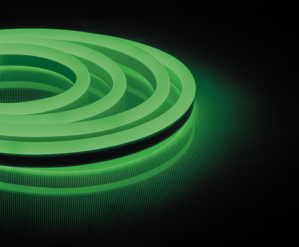 50м. Комплект неоновой ленты зеленого цвета 2835, 9,6W/m, 220V, 120LED/m, IP67 Feron LS720 (29564) 50шт крепеж для светодиодной ленты 220v ls721 2835 ld167 feron 23385