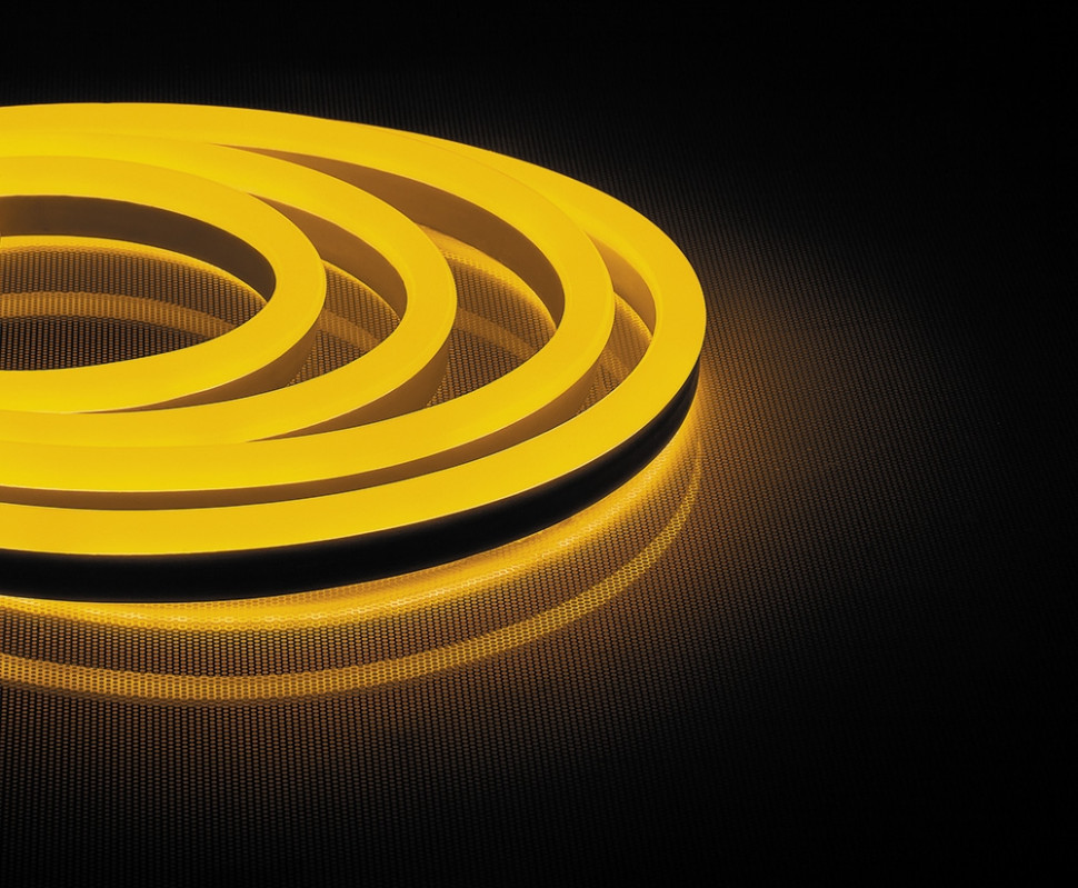50м. Комплект неоновой ленты желтого цвета 2835, 9,6W/m, 220V, 120LED/m, IP67 Feron LS720 (29565) монтажная клипса для неоновой ленты 220v lightstar 430286