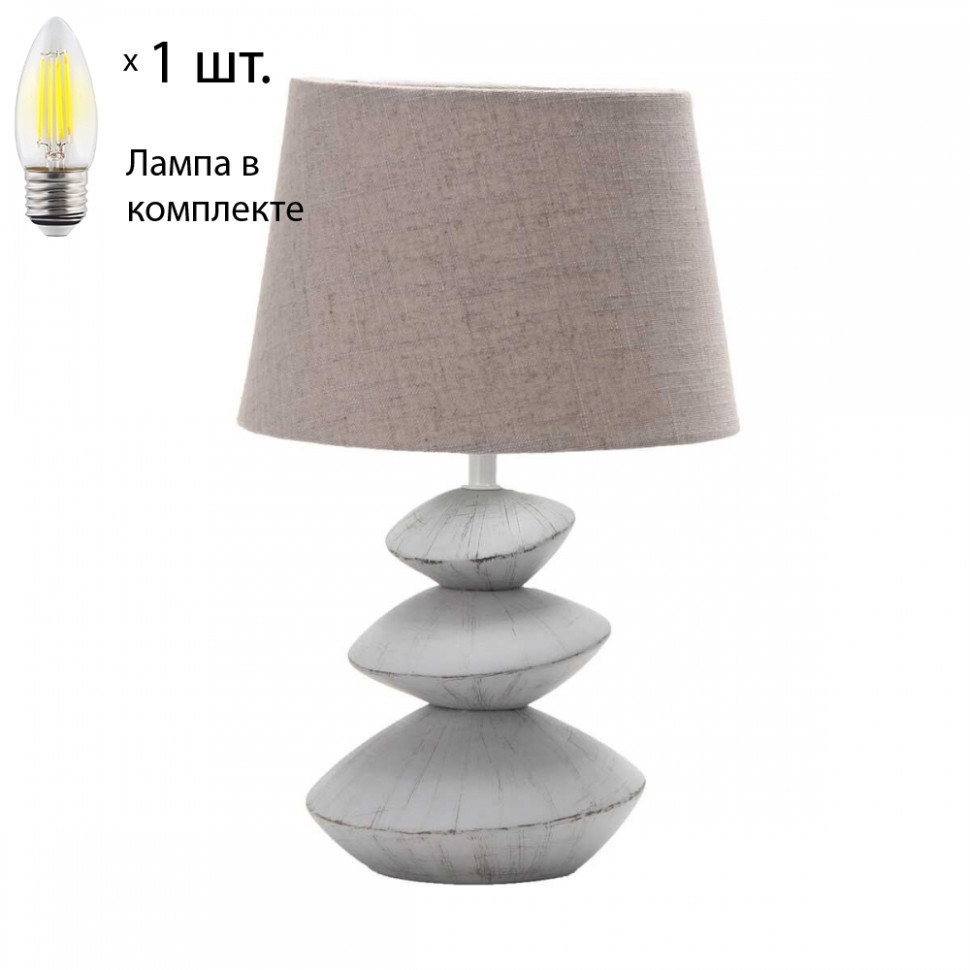 Настольная лампа с лампочкой Omnilux OML-82204-01+Lamps, цвет белый OML-82204-01+Lamps - фото 1
