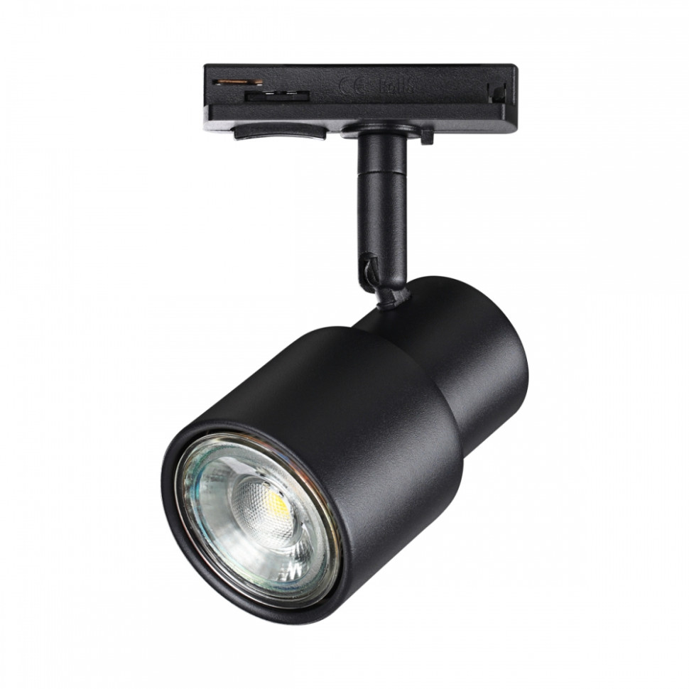 Однофазный светильник для шинопровода со светодиодной лампочкой GU10, комплект от Lustrof. №369597-647364, цвет черный - фото 4