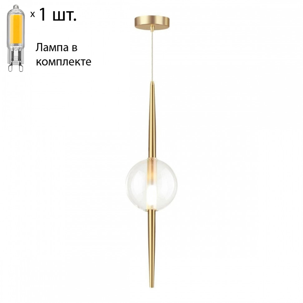 Подвесной светильник с лампочкой Odeon 4981/1+Lamps, цвет бронза 4981/1+Lamps - фото 1