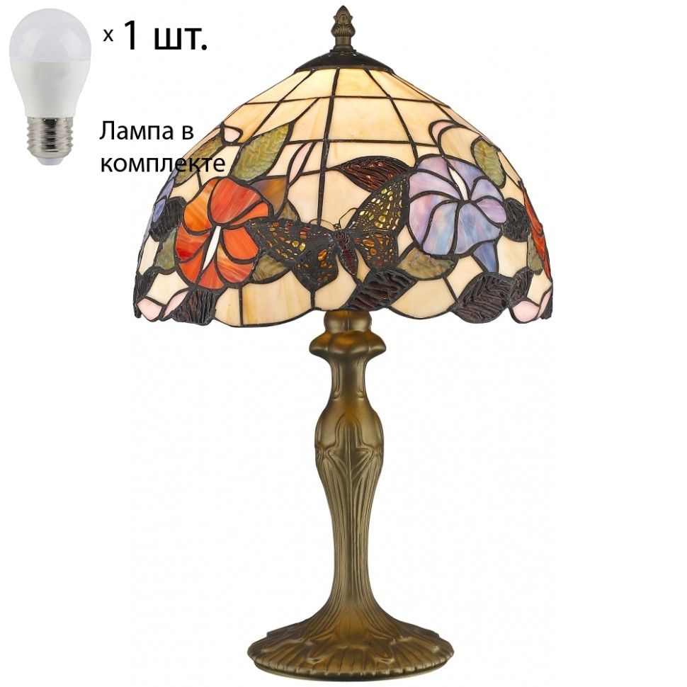 Настольная лампа с лампочкой Velante 816-804-01+Lamps E27 P45, цвет бронза 816-804-01+Lamps E27 P45 - фото 1