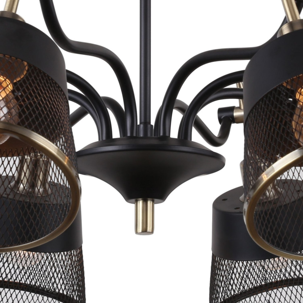 Потолочная люстра F-Promo Eget с лампочками 2197-8U+Lamps E14 P45, цвет черный и латунь 2197-8U+Lamps E14 P45 - фото 4