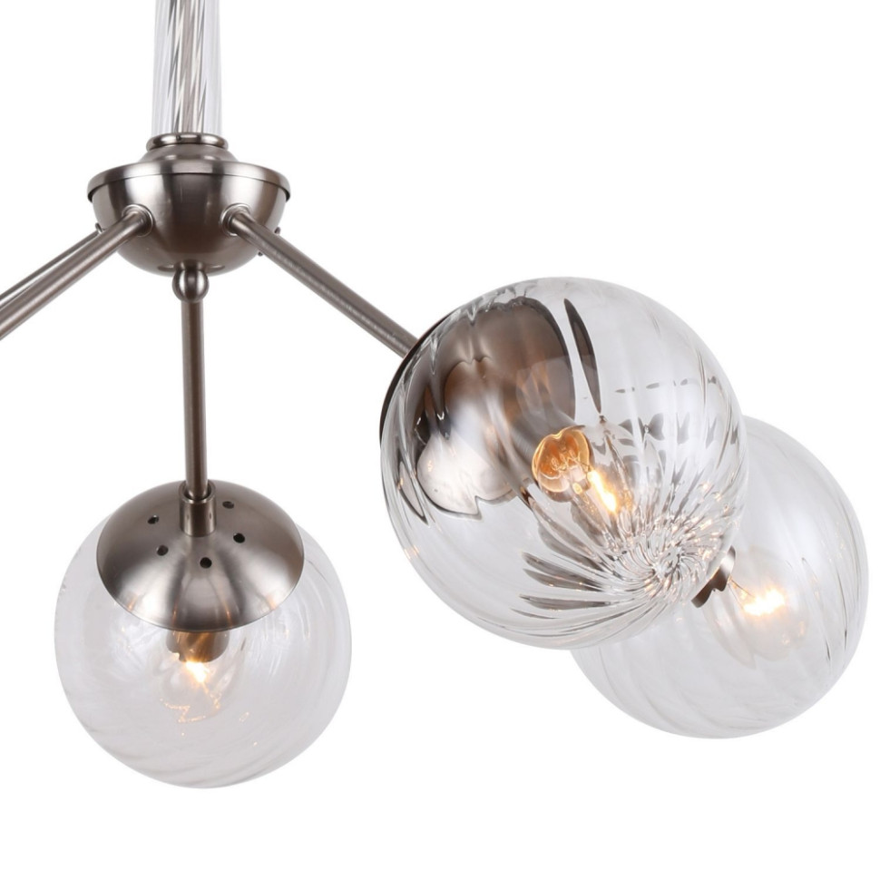 Люстра с лампочками, подвесная, комплект от Lustrof. №135365-617046, цвет никель - фото 3