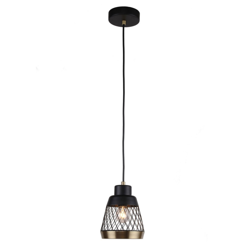 2346-1P Подвесной светильник F-Promo Entresol, цвет черный и латунь - фото 1