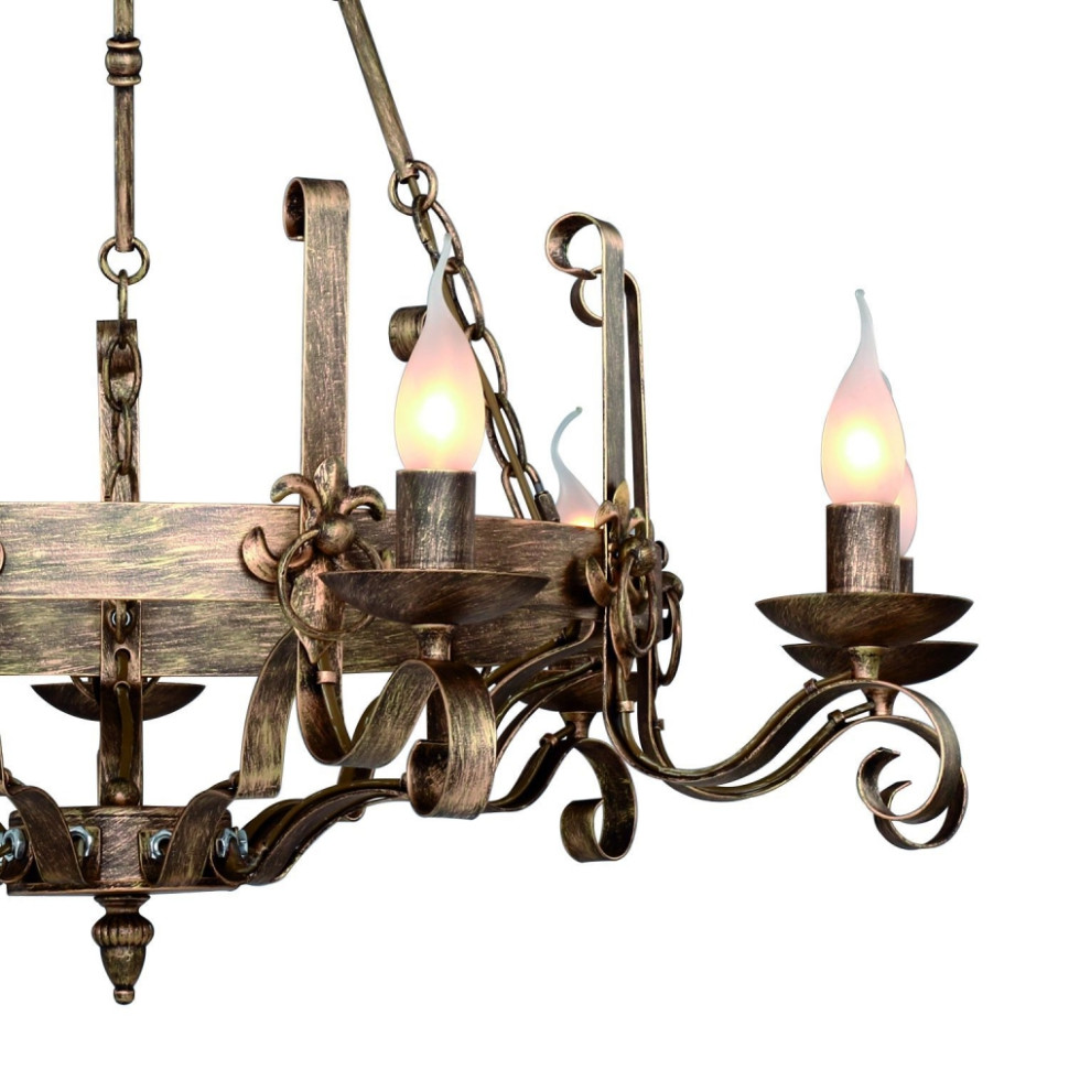 Люстра с лампочками, подвесная, комплект от Lustrof. №128925-617494, цвет коричневый с золотом - фото 2