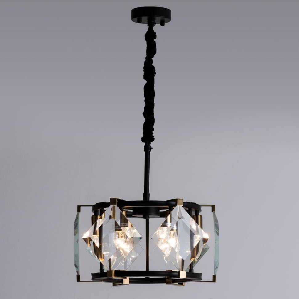 Подвесная люстра со светодиодными лампочками E14 , комплект от Lustrof. №193440-622861, цвет черный - фото 4