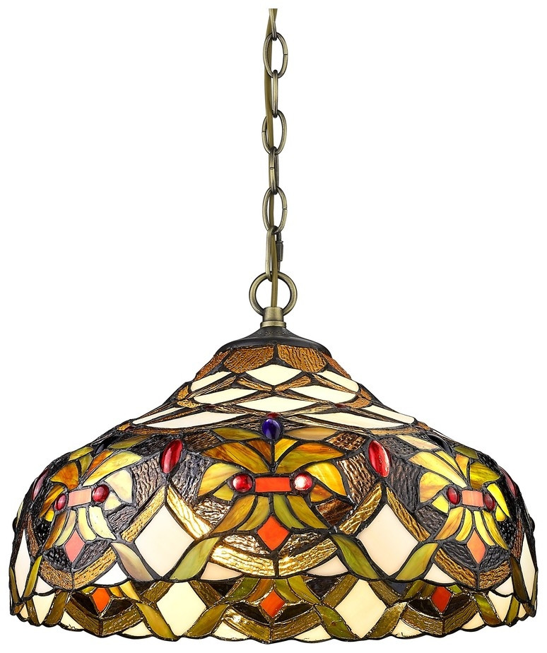 Светильник подвесной в стиле тиффани со светодиодными лампами E27, комплект от Lustrof. №310040-623531