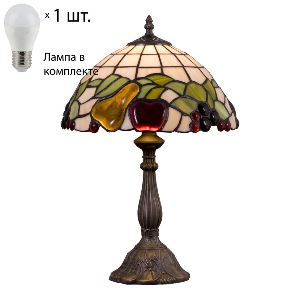 Настольная лампа  с лампочкой Velante 850-804-01+Lamps E27 P45, цвет стекло 850-804-01+Lamps E27 P45 - фото 1