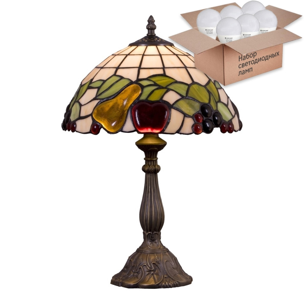 Настольная лампа  с лампочкой Velante 850-804-01+Lamps E27 P45, цвет стекло 850-804-01+Lamps E27 P45 - фото 3