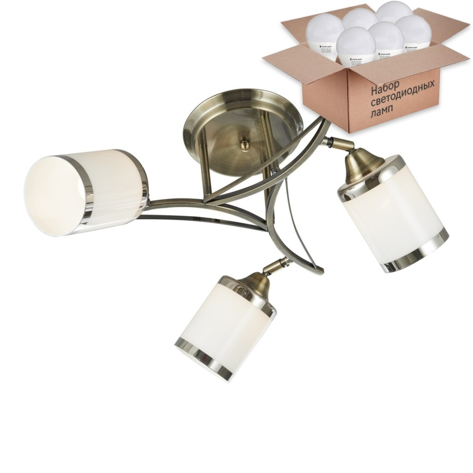 Потолочная люстра с лампочками Velante 713-507-03+Lamps E27 P45, цвет стекло 713-507-03+Lamps E27 P45 - фото 3