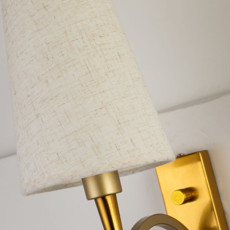 Бра Favourite Luca с лампочкой 2703-1W+Lamps E14 Свеча, цвет латунь, бежевое золото 2703-1W+Lamps E14 Свеча - фото 4