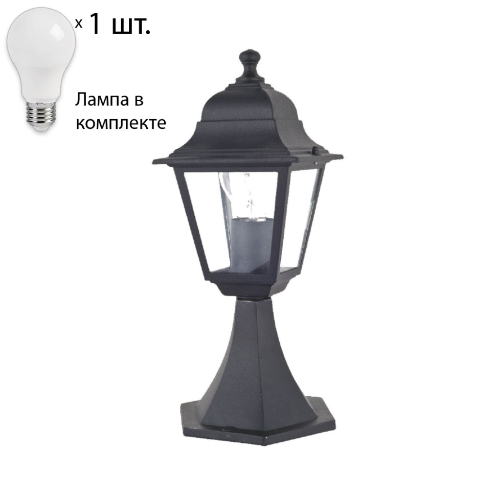 Уличный ландшафтный светильник Favourite Leon 1812-1T+Lamps А60, цвет черный 1812-1T+Lamps А60 - фото 1