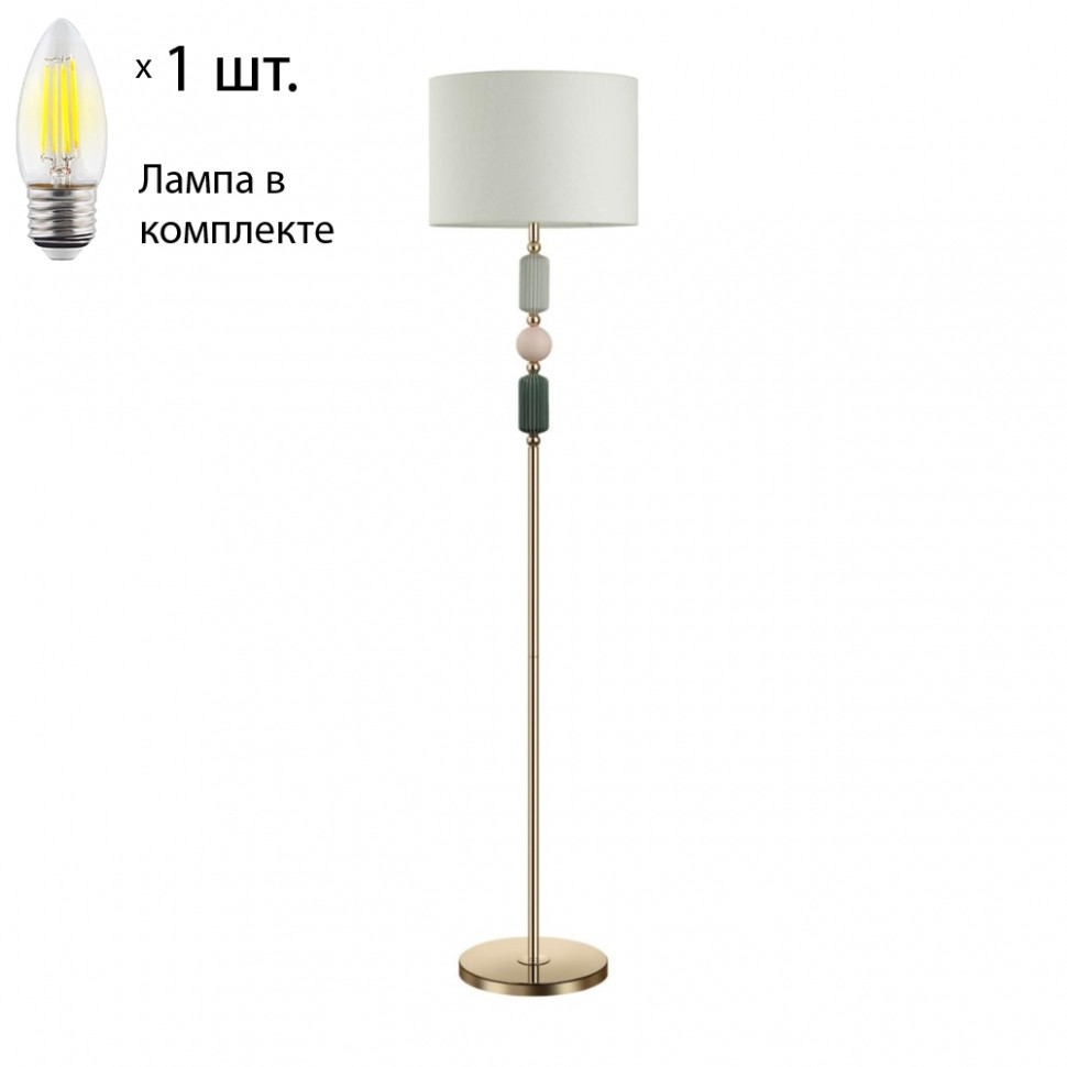 Торшер со светодиодной лампочкой, комплект от Lustrof. №304028-622795, цвет золото