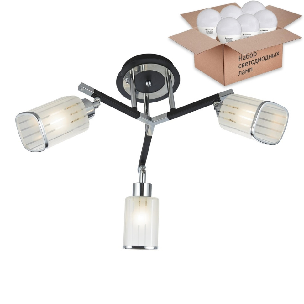 Потолочная люстра с лампочками Velante 712-107-03+Lamps E27 P45, цвет стекло 712-107-03+Lamps E27 P45 - фото 3