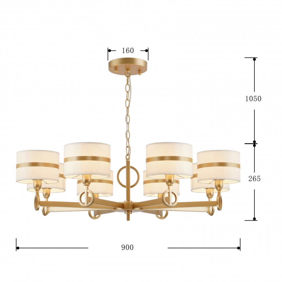 Люстра с лампочками, подвесная, комплект от Lustrof. №231142-617309, цвет матовое золото - фото 3