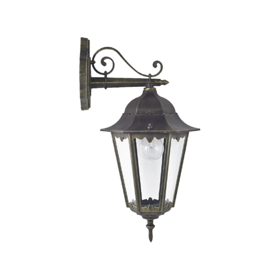 1809-1W Уличный настенный светильник Favourite London, цвет черный с золотой патиной - фото 1