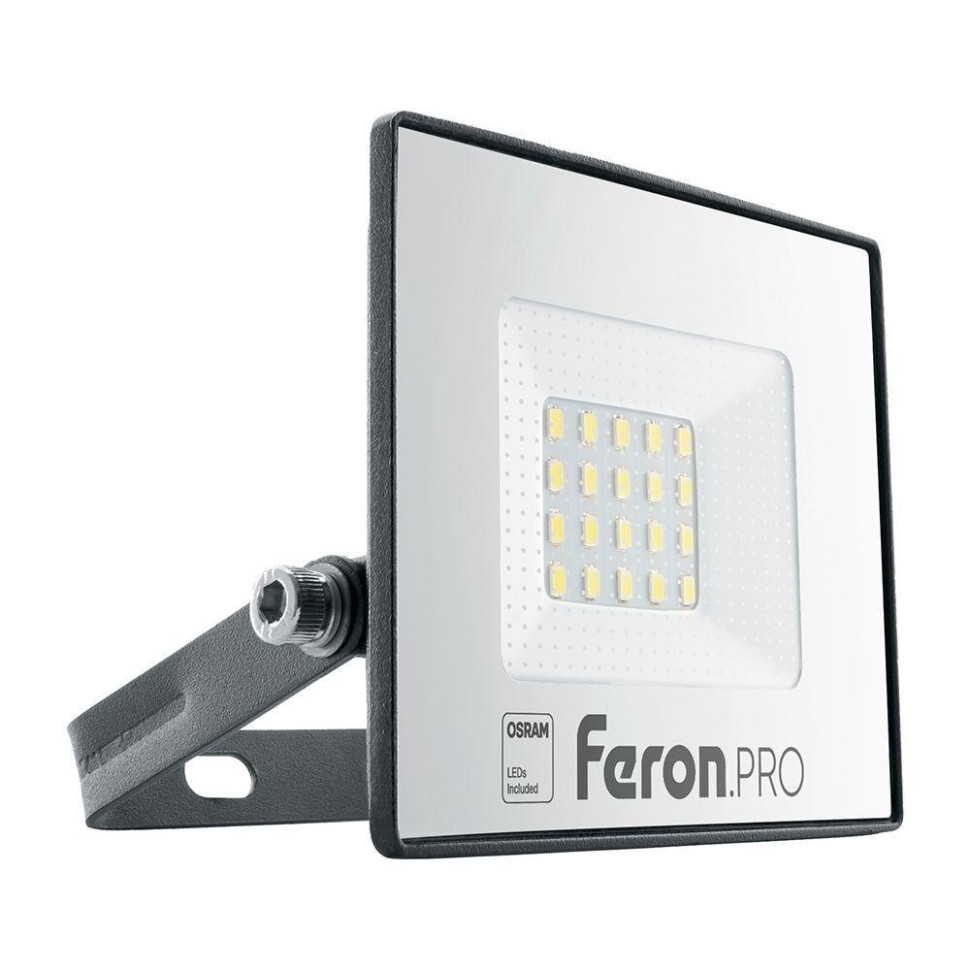 Светодиодный прожектор 20W 6400K (холодный) IP65 Feron PRO LL-1000 41538 светодиодный прожектор feron ll 513 переносной 50w 6400k ip65