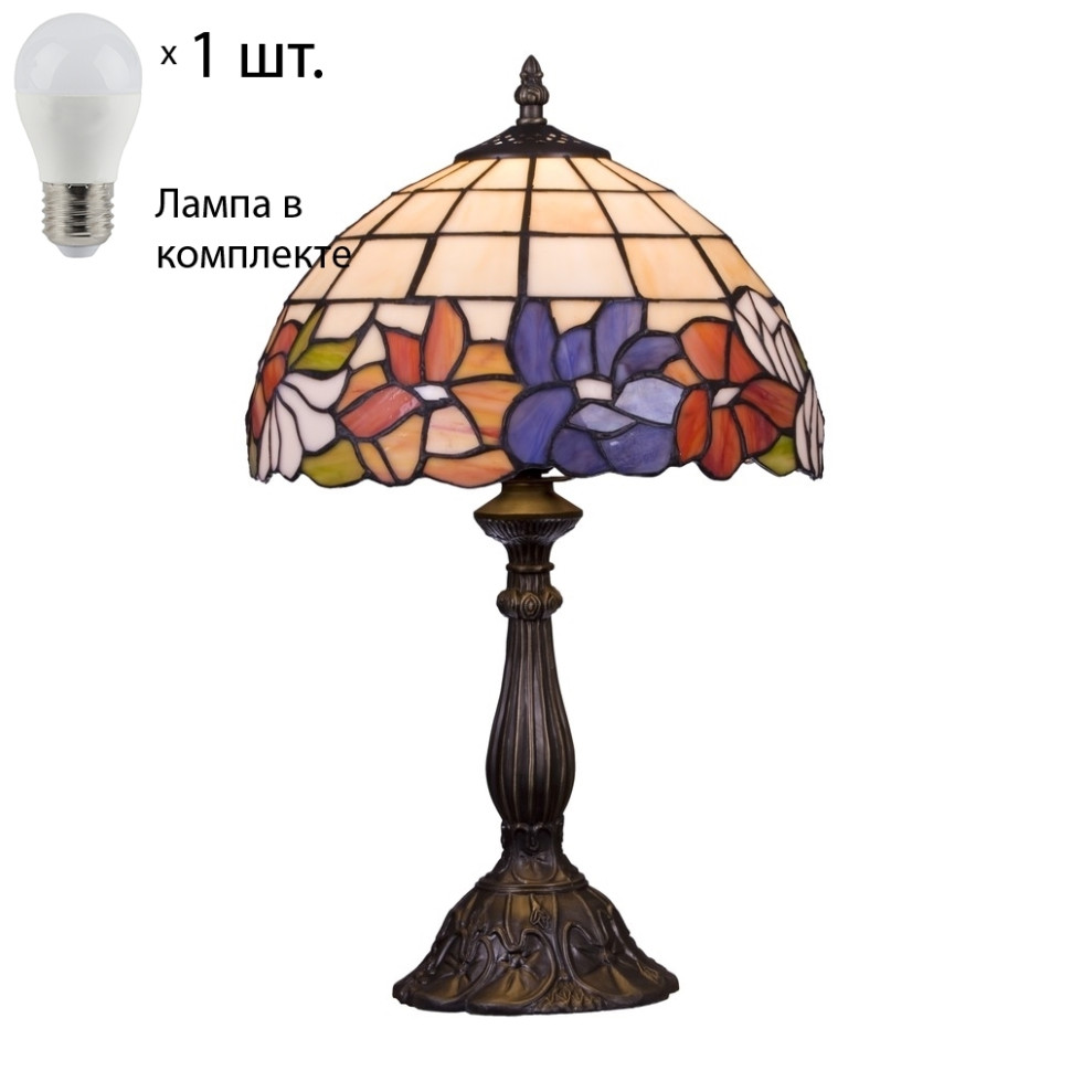 Настольный светильник с лампочкой Velante 813-804-01+Lamps E27 P45, цвет стекло 813-804-01+Lamps E27 P45 - фото 1