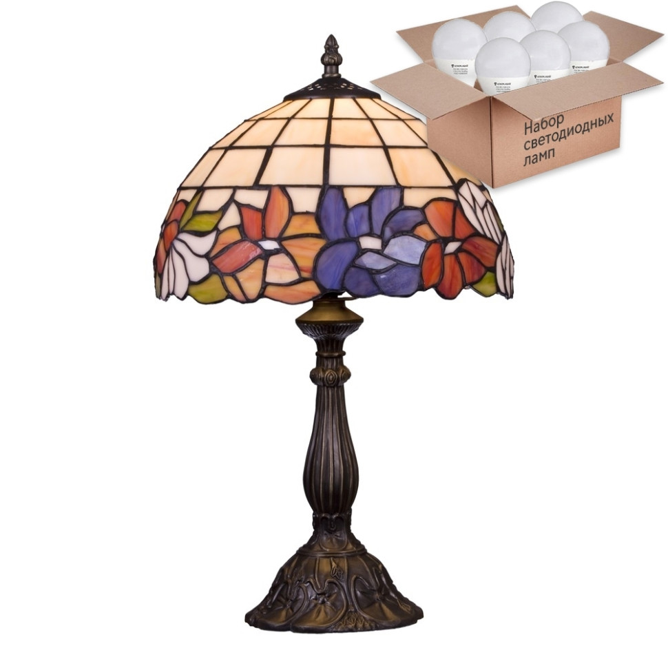 Настольный светильник с лампочкой Velante 813-804-01+Lamps E27 P45, цвет стекло 813-804-01+Lamps E27 P45 - фото 3