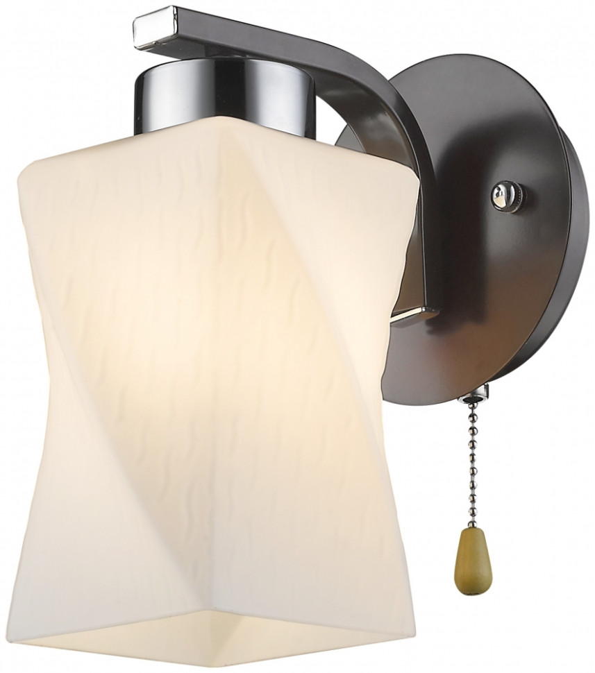 Бра со светодиодной лампочкой, комплект от Lustrof. 150301-623591, цвет хром, темный венге - фото 1