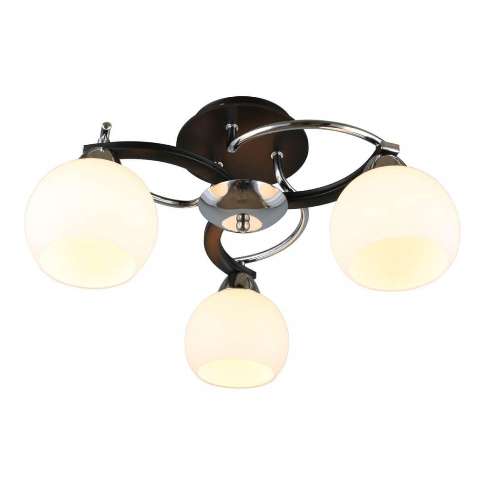 Люстра потолочная с лампочками Omnilux OML-25407-03+Lamps, цвет хром+черный OML-25407-03+Lamps - фото 2