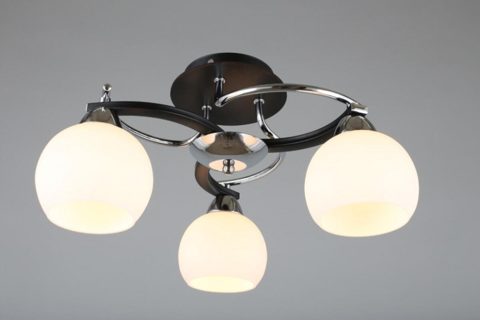 Люстра потолочная с лампочками Omnilux OML-25407-03+Lamps, цвет хром+черный OML-25407-03+Lamps - фото 3