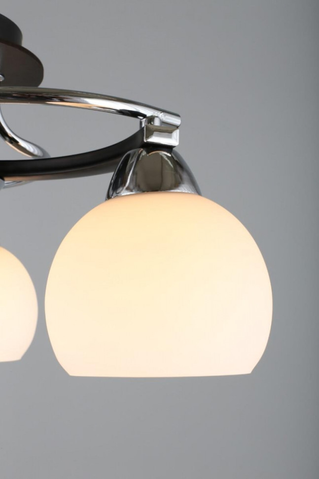 Люстра потолочная с лампочками Omnilux OML-25407-03+Lamps, цвет хром+черный OML-25407-03+Lamps - фото 4