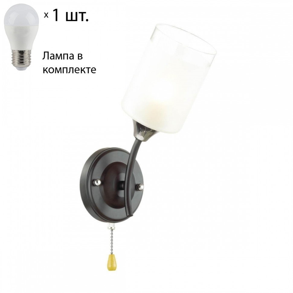 Бра Lumion Paula с лампочкой 4533/1W+Lamps E27 P45, цвет черный 4533/1W+Lamps E27 P45 - фото 1