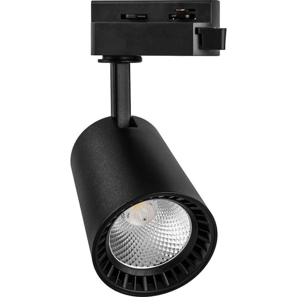 Однофазный LED светильник 12W 2700К для трека AL100 Feron (32512), цвет черный - фото 1