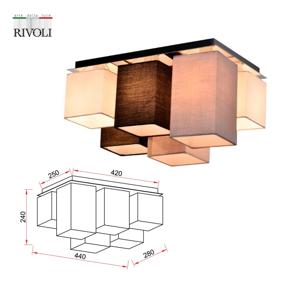 Потолочный светильник Rivoli Inclementia 3120-306 (Б0054994), цвет хром - фото 3