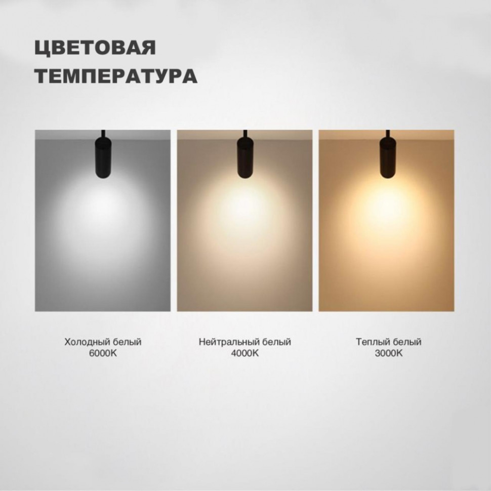 Однофазный LED светильник 30W 3000-6000К для трека Nail Novotech 358745, цвет черный - фото 4