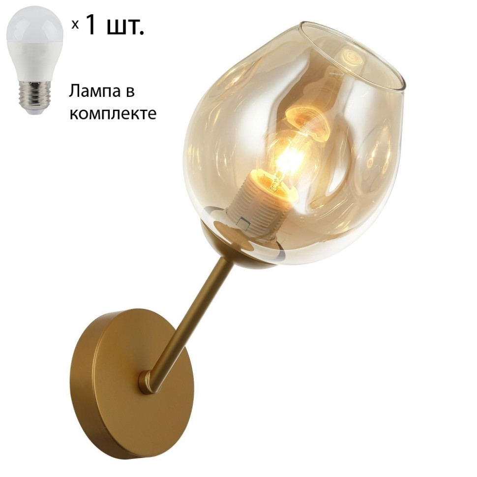 Бра с лампочкой Favourite Traube 2360-1W+Lamps E27 P45, цвет золото 2360-1W+Lamps E27 P45 - фото 1