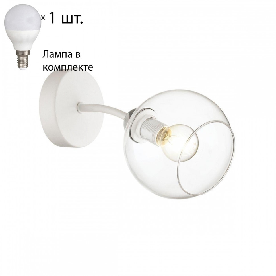 Бра Lumion Alana с лампочкой 4517/1W+Lamps E14 P45, цвет белый 4517/1W+Lamps E14 P45 - фото 1