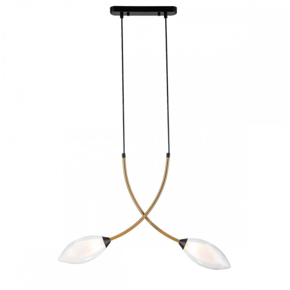 Подвесной светильник Indigo Fiore 13001/2P Black ручка для сумки стропа с кожаной вставкой 140 × 3 8 см чёрный коричневый песочный золотой