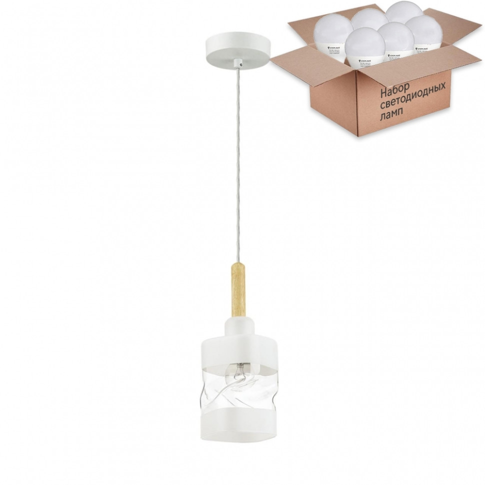 Подвесной светильник с лампочкой Lumion Bonnie 4491/1+Lamps E27 P45, цвет белый 4491/1+Lamps E27 P45 - фото 1