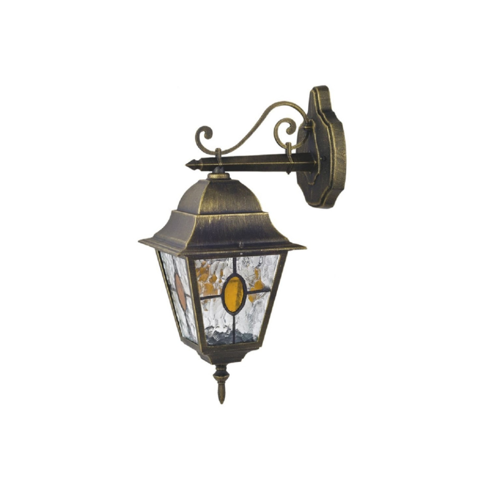 Уличный настенный светильник с лампочкой от Lustrof Загреб 1805-519209, цвет черный с золотой патиной 1805-1W-Lustrof - фото 2