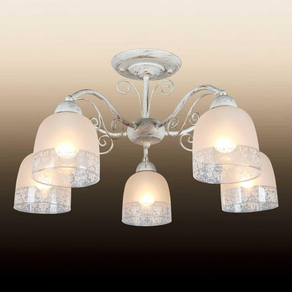 Люстра потолочная с лампочками Omnilux OML-54907-05+Lamps, цвет бронза OML-54907-05+Lamps - фото 3