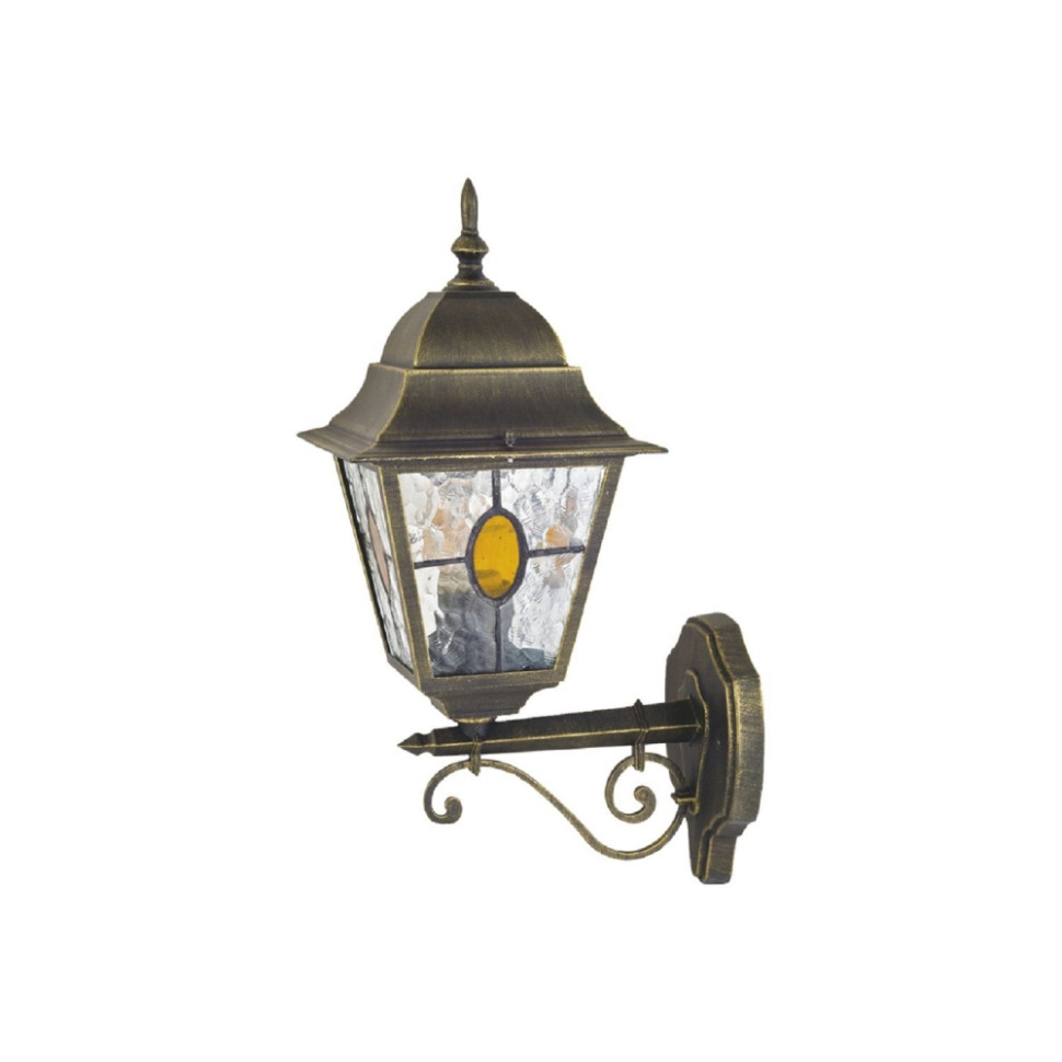 Уличный настенный светильник с лампами светодиодными, комплект от Lustrof. №55292-618372, цвет черный с золотой патиной - фото 1